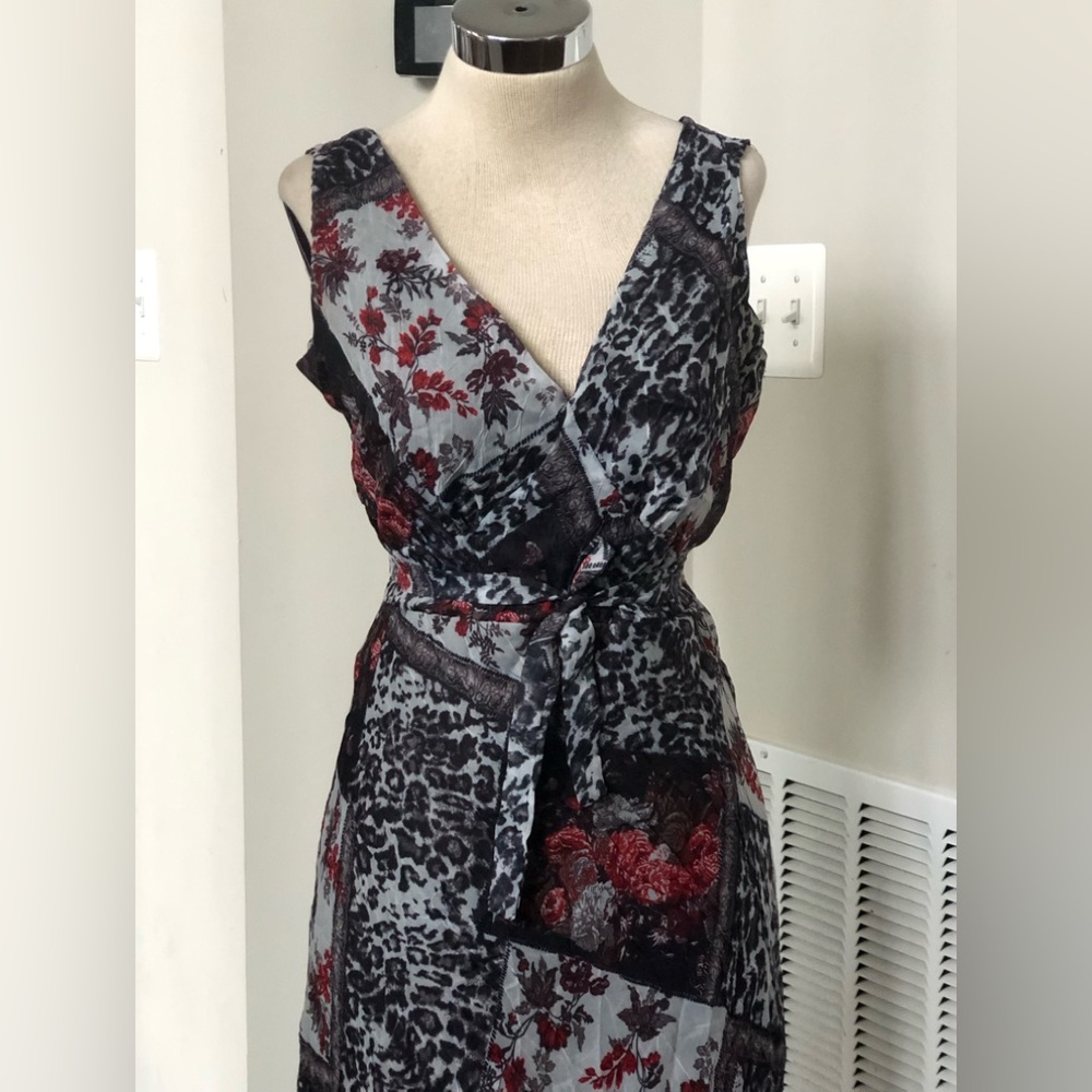 Y2K Zoey + Beth Mixed Media Asymmetrical Dress Sz M